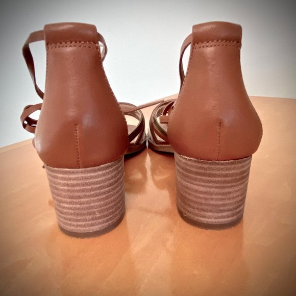 Madewell Strappy Ankle Wrap Leather Heeled Sandals 6.5M - Picture 4 of 9